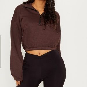 Prettylittlething half zip sweatshirt